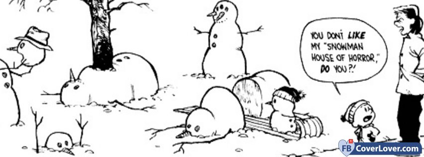 Calvin And Hobbes Snowman Anime and cartoons Facebook Cover Maker
